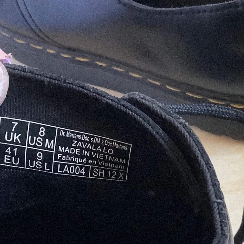 Dr. Martens Zavala Lo Black Leather Platform Oxford Shoes US L 9 M 8 LA004